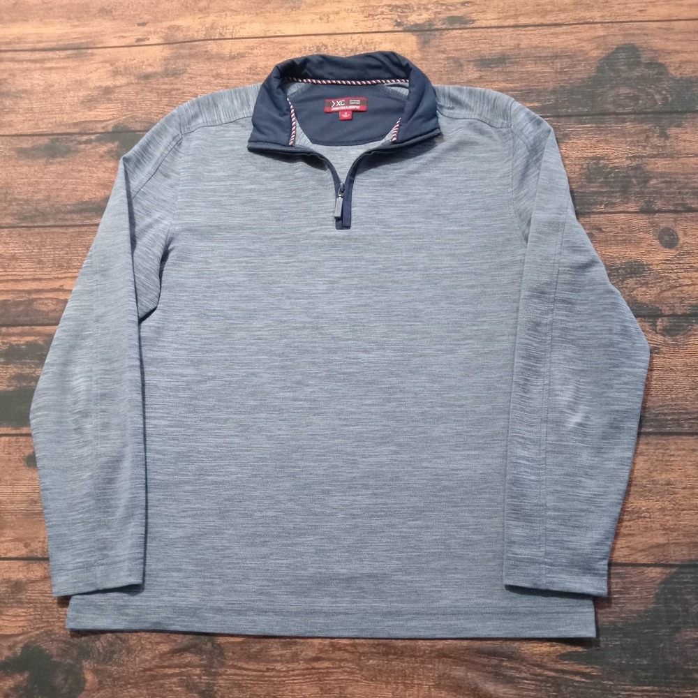 Johnston & Murphy XC4 1/4 Zip Pullover Stretch Men's Medium Heather Blue